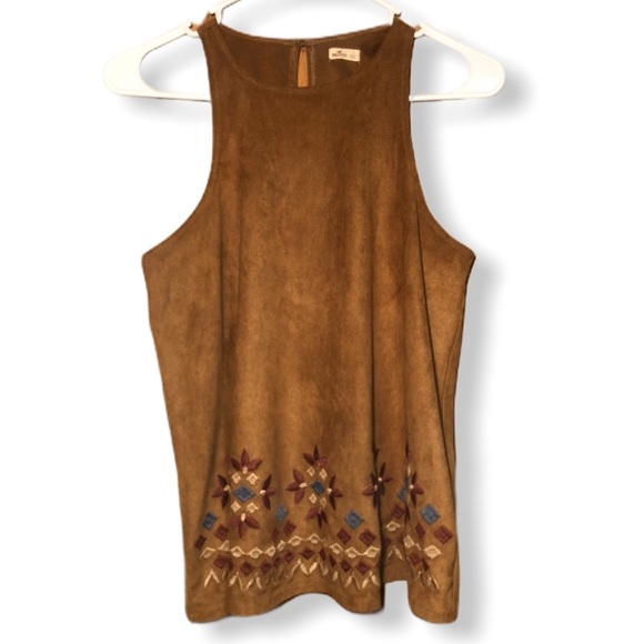 Hollister Tops - Hollister faux suede festival tank